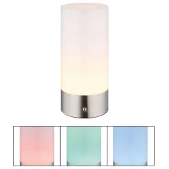 GLOBO LED-Tischlleuchte Lex nickel matt Metall H/D: ca. 19x8,8 cm
