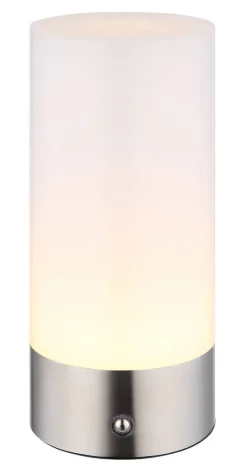 GLOBO LED-Tischlleuchte Lex nickel matt Metall H/D: ca. 19x8,8 cm