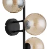 GLOBO LED-Wandleuchte amber schwarz Metall Glas B/H/T: ca. 28x25x36 cm 3 Brennstellen