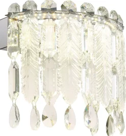 GLOBO LED-Wandleuchte Chrom transparent Glas Metall B/H/T: ca. 28x24,5x17 cm