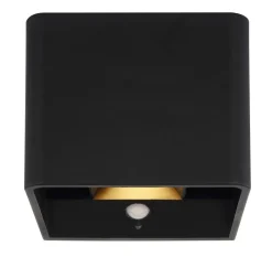 GLOBO LED-Wandleuchte klar mattschwarz PVC Kunststoff Metall B/H/L: ca. 10,1x8x10,2 cm 1 Brennstellen