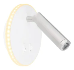 GLOBO LED-Wandleuchte MANY 78405W weiß nickel Opal Metall Kunststoff L/D: ca. 15x14,6 cm 1 Brennstellen