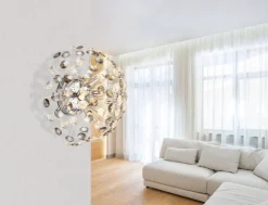 GLOBO LED-Wandleuchte Rauch Chrom Metall D: ca. 40 cm G9 6 Brennstellen