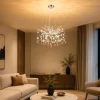 GLOBO Pendelleuchte Danna Chrom Metall Kunststoff Acryl H/D: ca. 120x60 cm G9 8 Brennstellen