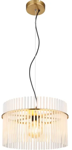 GLOBO Pendelleuchte gold klar Metall H/D: ca. 150x40 cm E27 1 Brennstellen