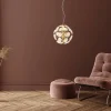 GLOBO Pendelleuchte klar gold Metall H/D: ca. 150x28 cm 1 Brennstellen