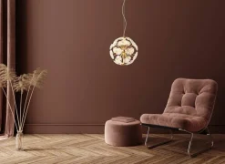 GLOBO Pendelleuchte klar gold Metall H/D: ca. 150x28 cm 1 Brennstellen