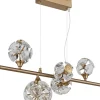 GLOBO Pendelleuchte klar gold Metall B/H/T/L: ca. 31x150x61x61 cm 1 Brennstellen