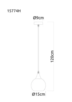 GLOBO Pendelleuchte Nika schwarz Glas Metall H/D: ca. 120x15 cm null 1 Brennstellen