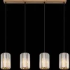 GLOBO Pendelleuchte RUN 30220446 schwarz braun Rauch Glas Metall B/H/L: ca. 88x120x13,5 cm E27 4 Brennstellen