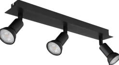 GLOBO Spotbalken 57998-3 schwarz Metall B/H/L: ca. 6x9x40 cm 3 Brennstellen