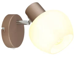GLOBO Spot kaffee Opal Glas Metall B/H: ca. 12,5x15 cm E27 1 Brennstellen