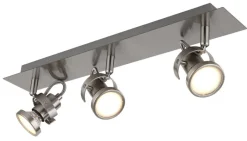 GLOBO Spot nickel B/H/L: ca. 10x13,2x46 cm GU10 3 Brennstellen