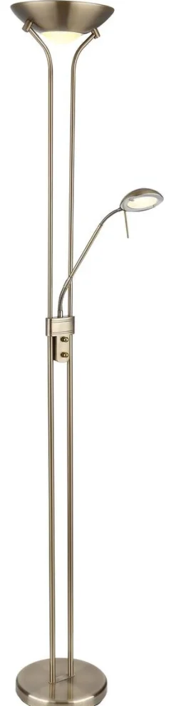 GLOBO Stehlampe altmessing Metall H/D: ca. 180x25,5 cm