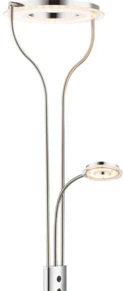GLOBO Stehlampe Andreas nickel matt Satiniert Chrom Acryl B/H: ca. 31x194 cm 2 Brennstellen