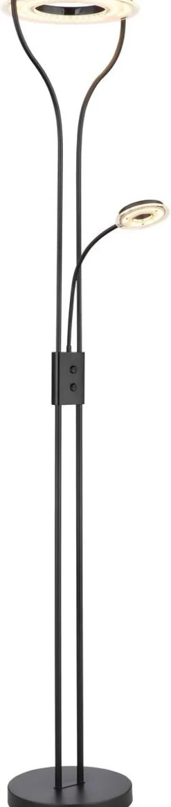 GLOBO Stehlampe Andreas schwarz Kunststoff H: ca. 194 cm 2 Brennstellen