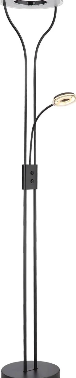 GLOBO Stehlampe Andreas schwarz Kunststoff H: ca. 194 cm 2 Brennstellen