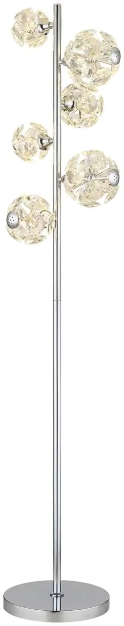 GLOBO Stehlampe Chrom klar Metall B/H/T/L: ca. 28x155x38x38 cm 1 Brennstellen
