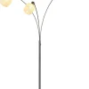 GLOBO Stehlampe Chrom schwarz Metall Glas B/H/L: ca. 14x133x35 cm 3 Brennstellen