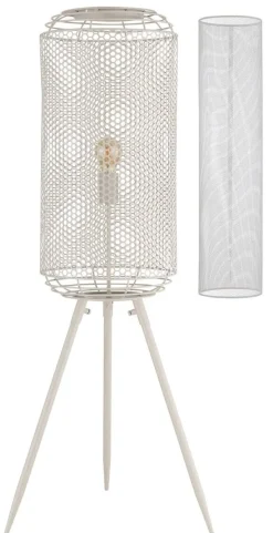 GLOBO Stehlampe creme Metall H/D: ca. 110x30 cm E27 1 Brennstellen