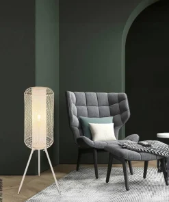 GLOBO Stehlampe creme Metall H/D: ca. 110x30 cm E27 1 Brennstellen