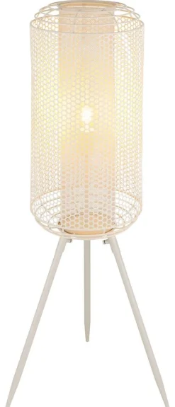 GLOBO Stehlampe creme Metall H/D: ca. 110x30 cm E27 1 Brennstellen