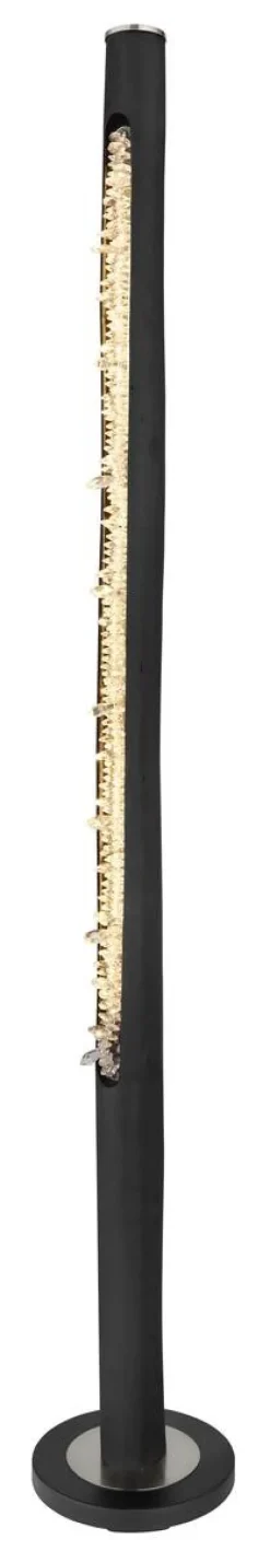 GLOBO Stehlampe FELICITAS 15354-15SN schwarz nickel matt Holz Metall Acryl H/D: ca. 151x23 cm