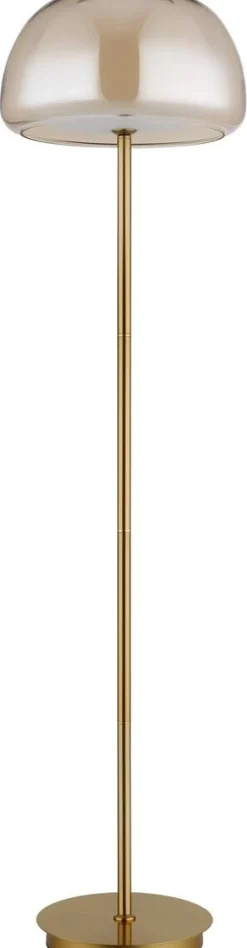 GLOBO Stehlampe gold Metall Glas B/H/L: ca. 44x37x44 cm