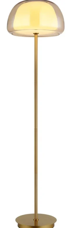 GLOBO Stehlampe gold Metall Glas B/H/L: ca. 44x37x44 cm