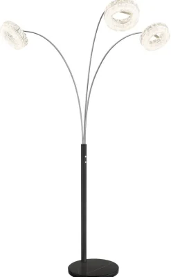 GLOBO Stehlampe klar schwarz Metall Acryl Glas B/H/L: ca. 102x190x82,5 cm 1 Brennstellen