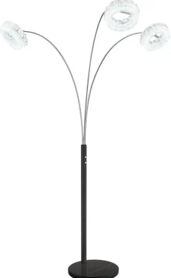 GLOBO Stehlampe klar schwarz Metall Acryl Glas B/H/L: ca. 102x190x82,5 cm 1 Brennstellen