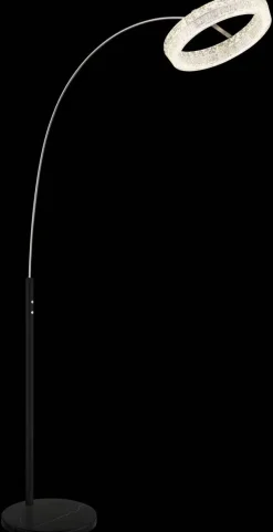 GLOBO Stehlampe klar schwarz Glas Metall Acryl B/H/L: ca. 40x190x92,5 cm 1 Brennstellen
