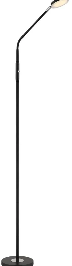GLOBO Stehlampe mattschwarz Metall B/H/L: ca. 20x173x52 cm 1 Brennstellen