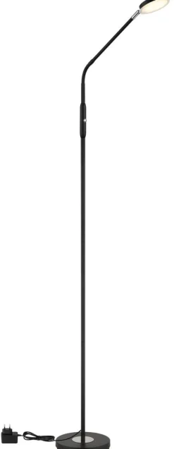 GLOBO Stehlampe mattschwarz Metall B/H/L: ca. 20x173x52 cm 1 Brennstellen