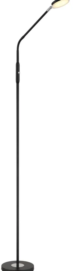 GLOBO Stehlampe mattschwarz Metall B/H/L: ca. 20x173x52 cm 1 Brennstellen