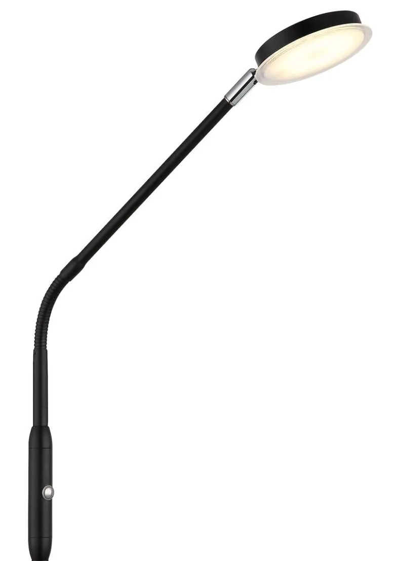 GLOBO Stehlampe mattschwarz Metall B/H/L: ca. 20x173x52 cm 1 Brennstellen