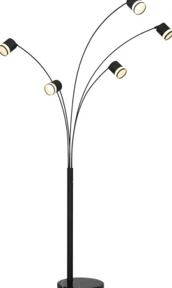 GLOBO Stehlampe mattschwarz Metall B/H/T/L: ca. 70x195x110x110 cm 5 Brennstellen