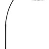 GLOBO Stehlampe mattschwarz Rauch Metall Glas B/H/L: ca. 38x185x120 cm E27 1 Brennstellen