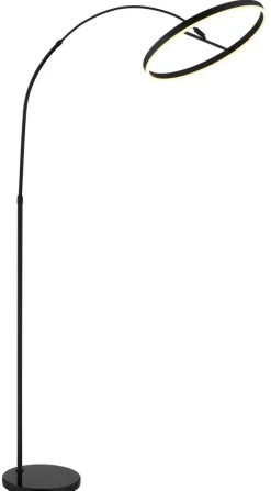 GLOBO Stehlampe mattschwarz Opal Kunststoff Metall Marmor B/H/L: ca. 50x203x107 cm 1 Brennstellen