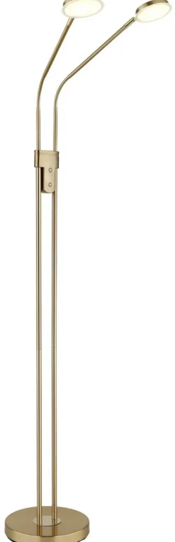 GLOBO Stehlampe messing Metall B/H/T: ca. 25x173x93 cm 2 Brennstellen