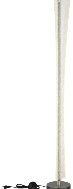 GLOBO Stehlampe nickel matt anthrazit klar Metall Kunststoff H/D: ca. 155x20 cm 1 Brennstellen