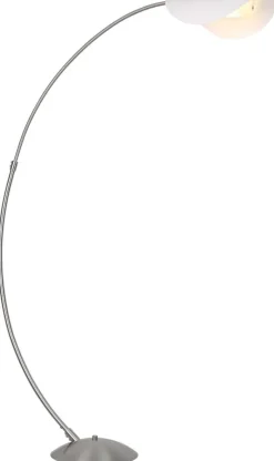 GLOBO Stehlampe nickel matt Opal Metall Acryl B/H/T/L: ca. 35x182x124x124 cm 1 Brennstellen