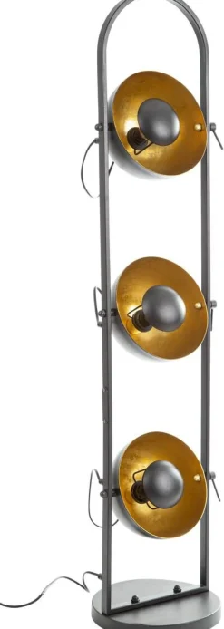 GLOBO Stehlampe OLE 46150345X schwarz gold Metall H/D: ca. 117x20 cm 3 Brennstellen
