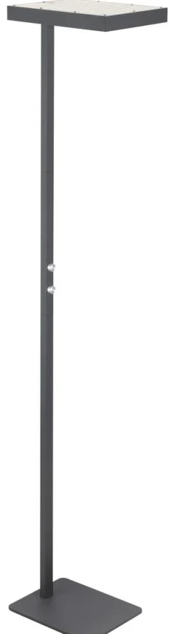 GLOBO Stehlampe Opal schwarz anthrazit Metall Aluminium Kunststoff B/H/L: ca. 28x184,8x40 cm 2 Brennstellen