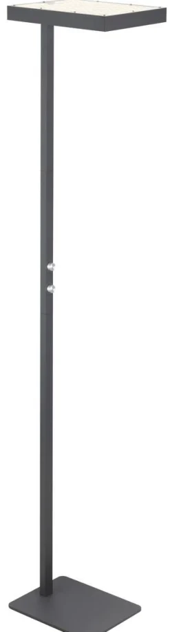 GLOBO Stehlampe Opal schwarz anthrazit Metall Aluminium Kunststoff B/H/L: ca. 28x184,8x40 cm 2 Brennstellen