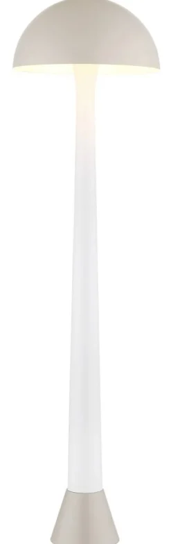 GLOBO Stehlampe sand weiß Metall H/D: ca. 150x40 cm E27 1 Brennstellen