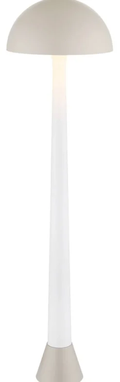 GLOBO Stehlampe sand weiß Metall H/D: ca. 150x40 cm E27 1 Brennstellen