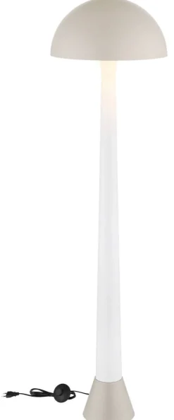GLOBO Stehlampe sand weiß Metall H/D: ca. 150x40 cm E27 1 Brennstellen