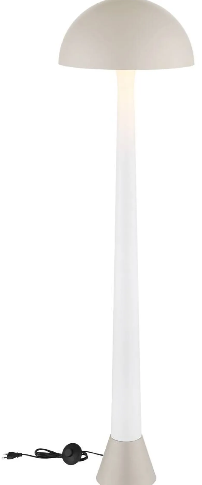 GLOBO Stehlampe sand weiß Metall H/D: ca. 150x40 cm E27 1 Brennstellen