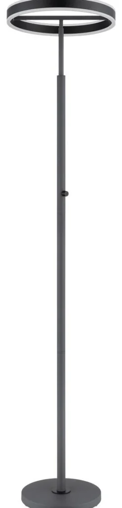 GLOBO Stehlampe schwarz anthrazit Opal Metall Acryl Aluminium H/D: ca. 181x40 cm 1 Brennstellen